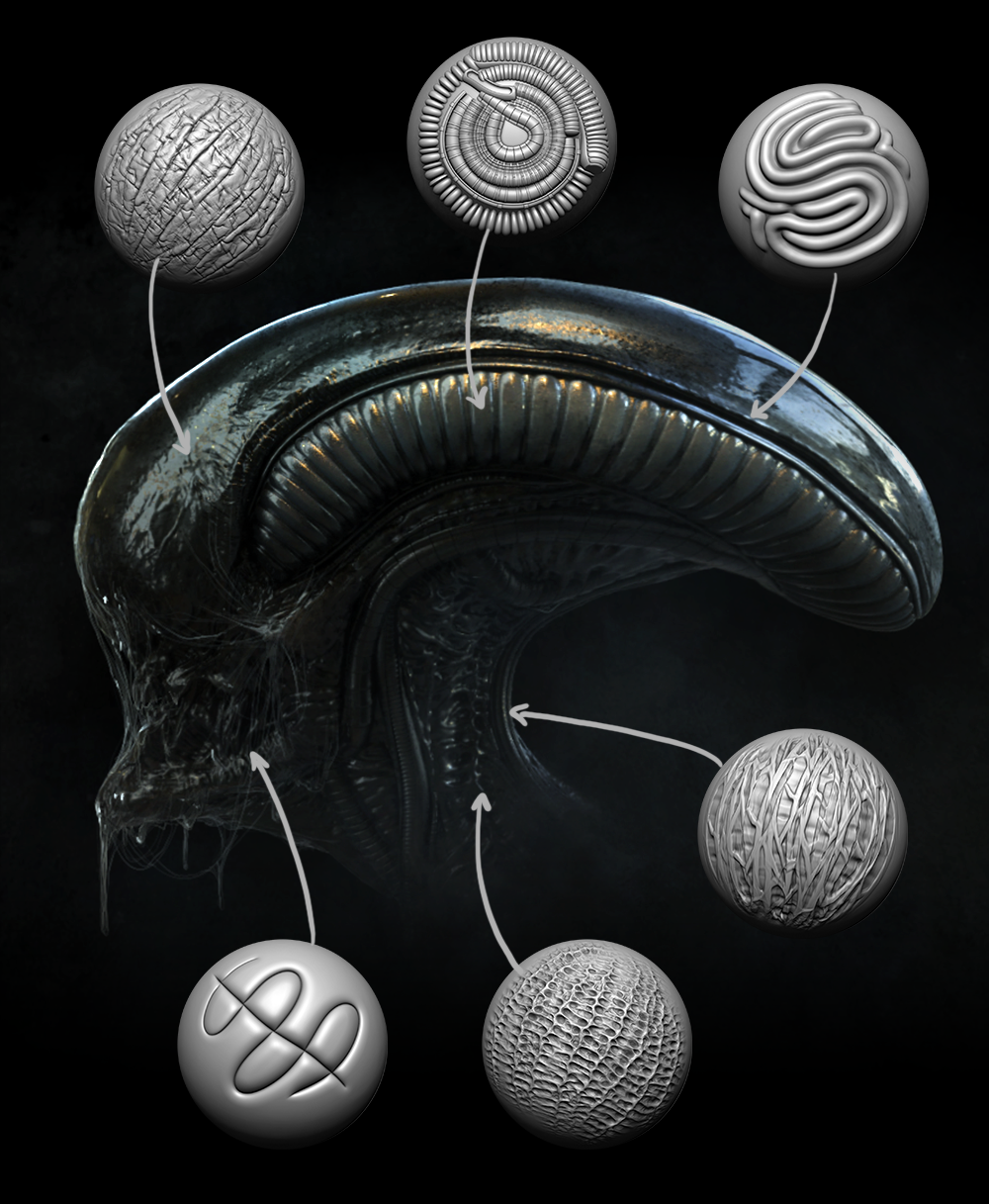 Giger & Beksinski Tribute Brushes pack for ZBrush