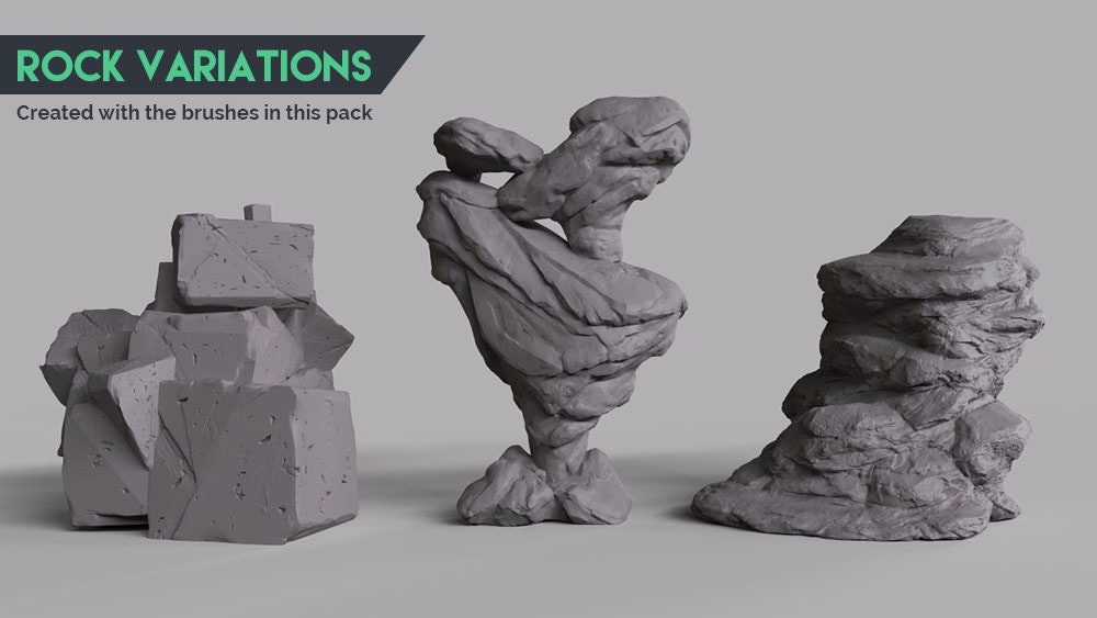 ZBrush Advanced Brushes pack - ROCKS