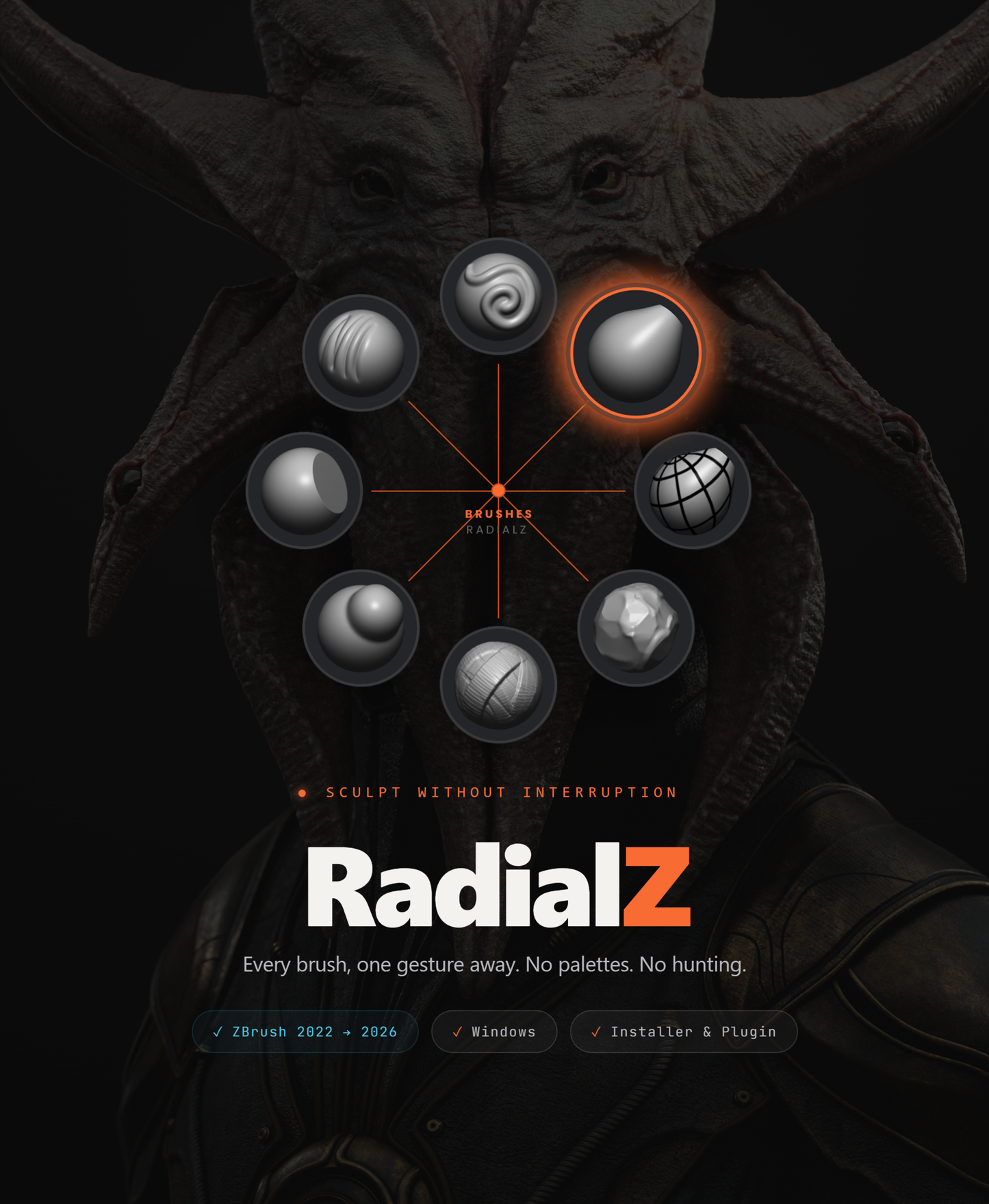 RadialZ - Radial brush menus for ZBrush