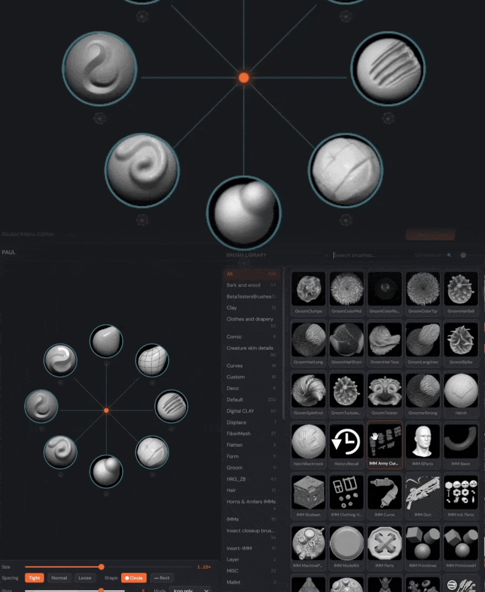 RadialZ - Radial brush menus for ZBrush