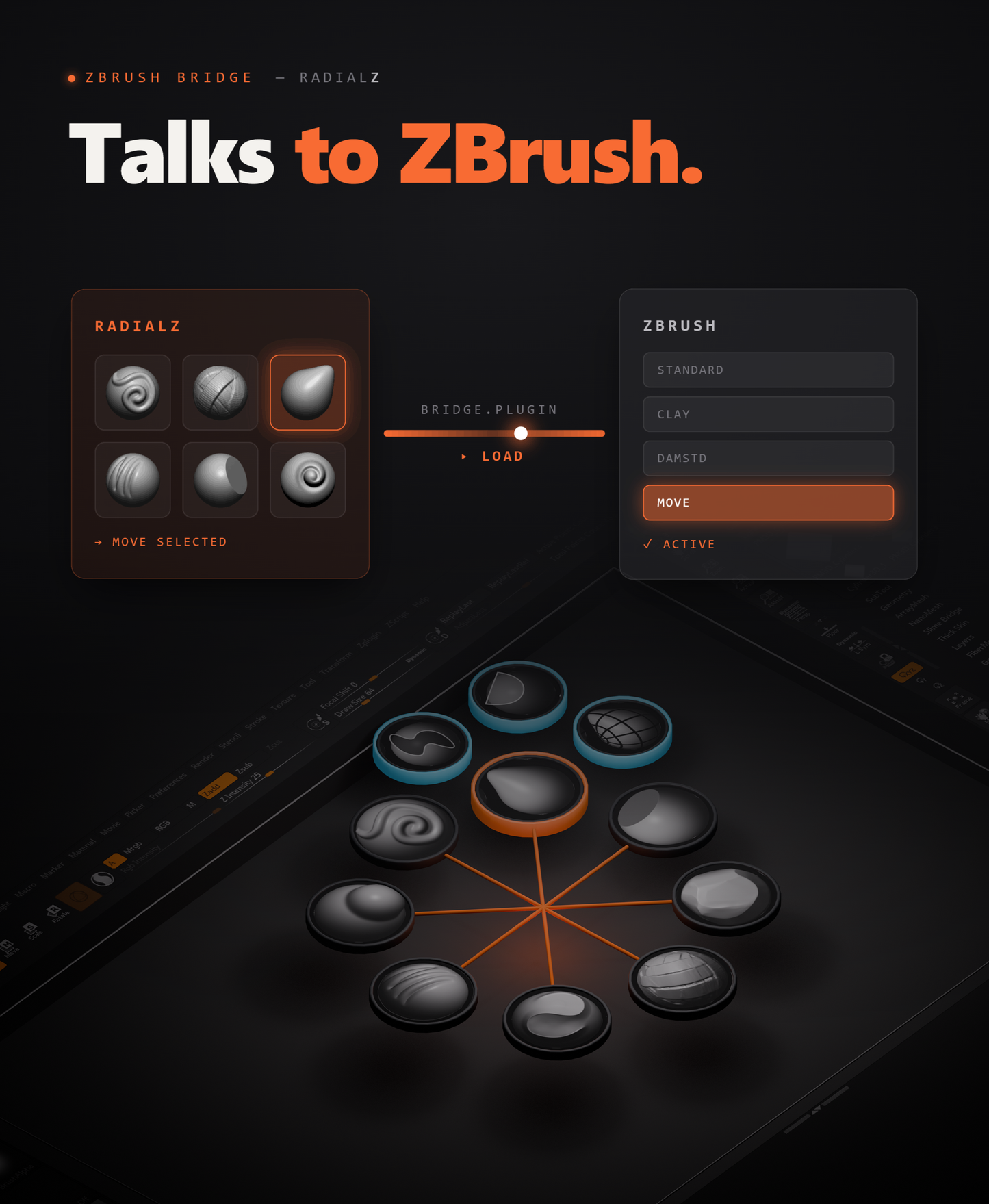 RadialZ - Radial brush menus for ZBrush
