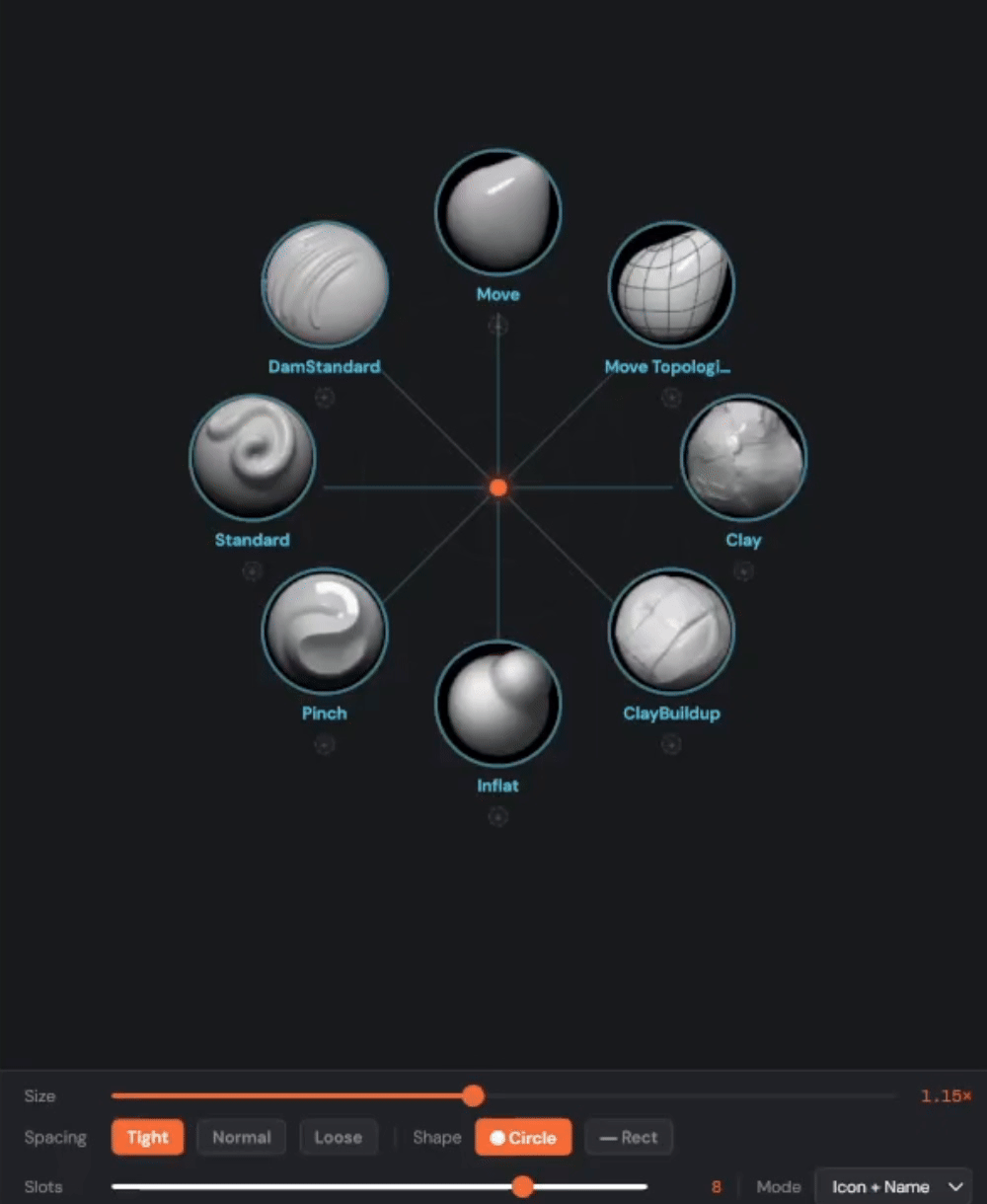 RadialZ - Radial brush menus for ZBrush