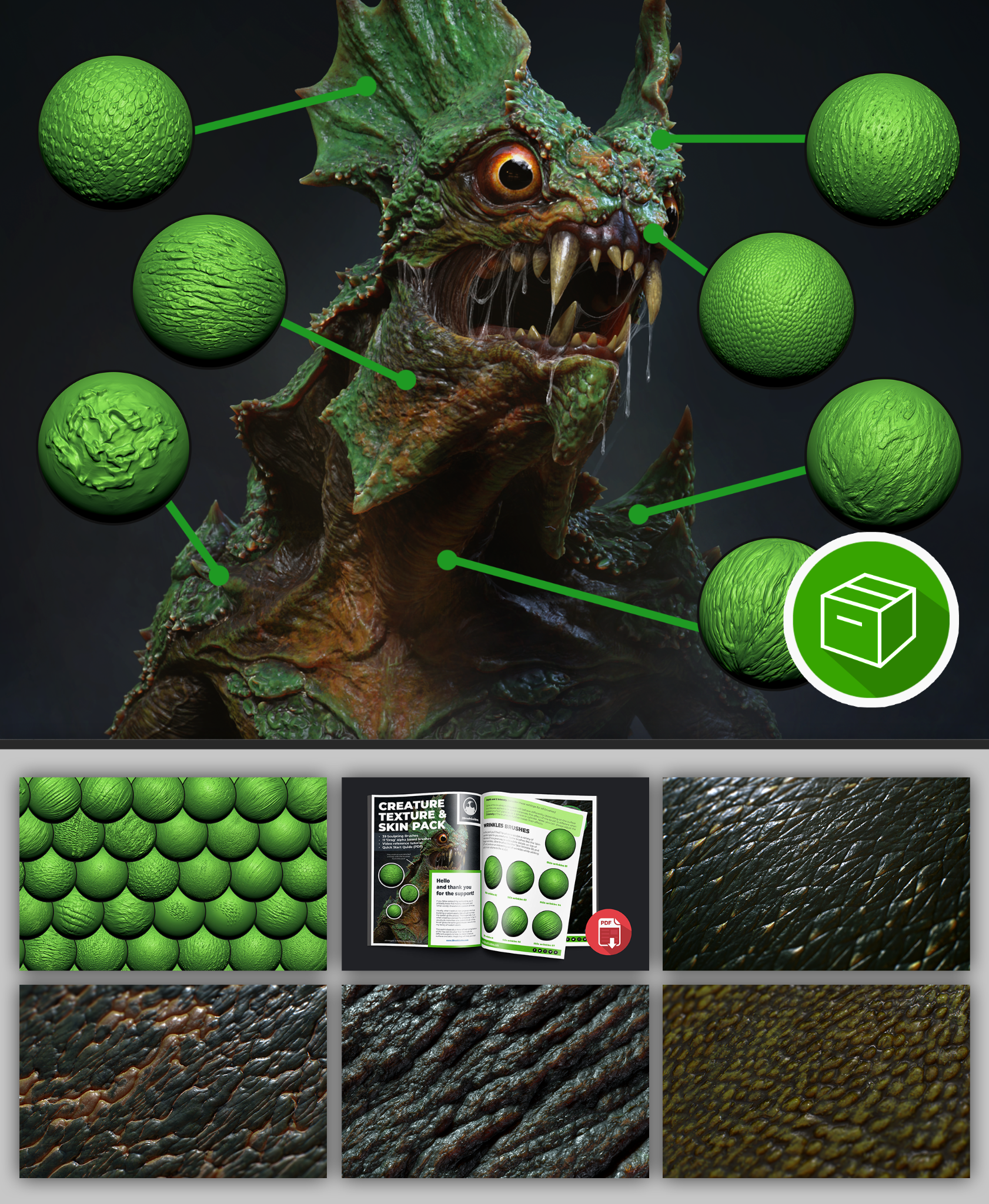 Creature Texture and Skin Brushes Pack – pablander