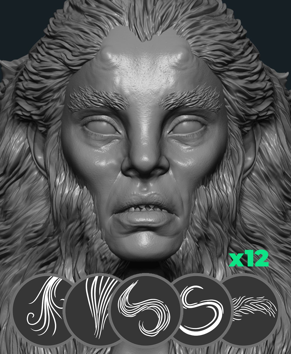 ZBrush Sculpting Hair Brushes Pack – pablander